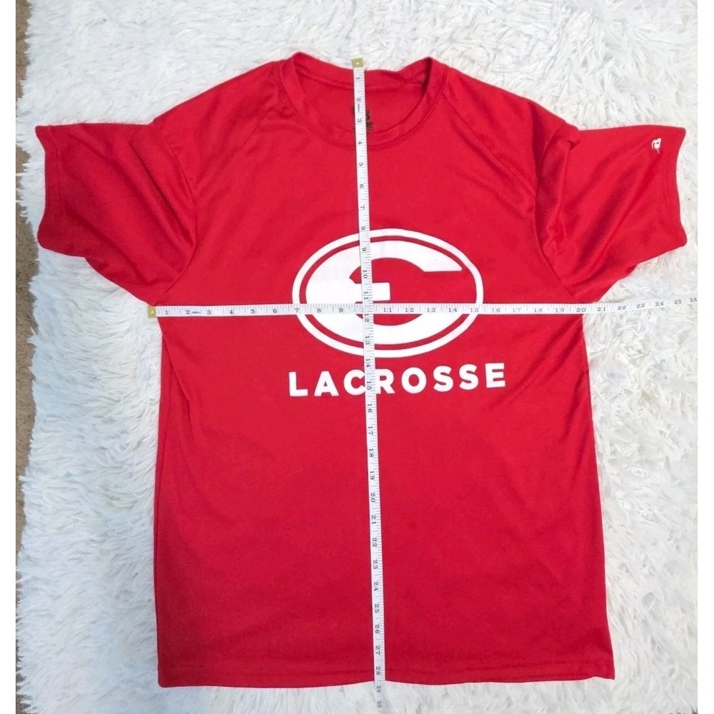 Badger Red And White‎ Sport Lacrosse Shirt Size Medium Dri Fit, Activewear - Picture 4 of 5